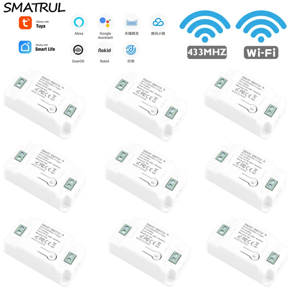 

Выключатель SMATRUL Tuya с поддержкой Wi-Fi и РЧ, 433 МГц, 10 А
