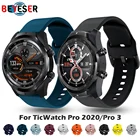 22 мм Ремешки ремешок для TicWatch Pro 2020 Смарт-часы ремешок для Tic часы Pro 3 Ticwatch GTX E2 S2 полосы спорт пояс браслет