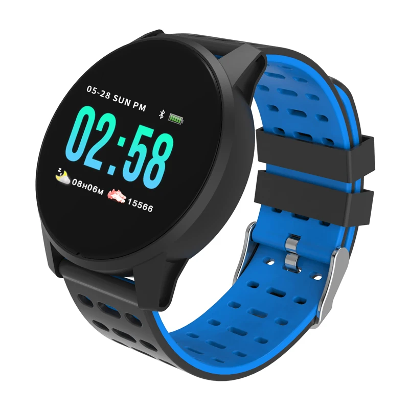 W1 blue T2 T4 W1 умные спортивные бизнес-часы для мужчин, пульсометр, кровяное давление, фитнес-трекер, умные часы, браслет для Apple, Xiaomi Watch - Цвет: W1 blue