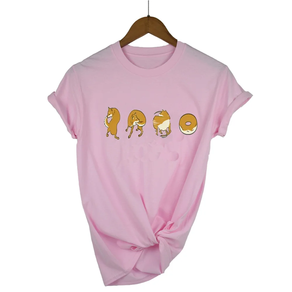 Шиба ину пончик футболка Lover собака Сиба-ину любовник женское платье хлопок топ