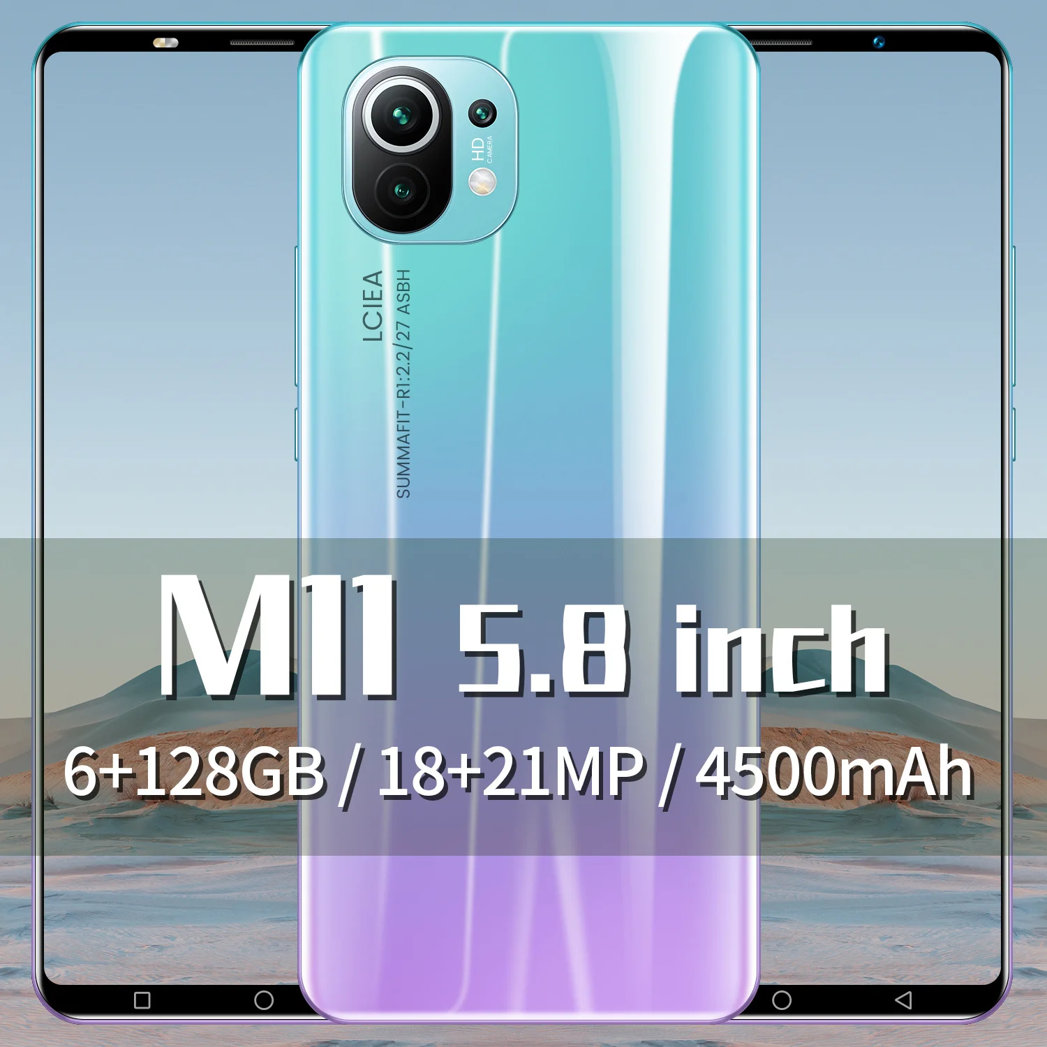 

Global Version M11 5.8 Inch SmartPhone 4GB+64GB Dual SIM 4500mAh Cell Phone Face Fingerprint ID 8 Core Celular MTK6898