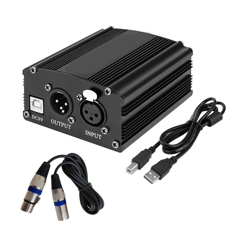 Новый 48В Usb фантомный источник питания Usb2.0 кабель с двумя разъемами микрофонный
