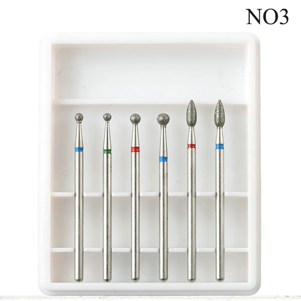 Набор фрез для маникюра и педикюра набор из 6 алмазных насадок электрические