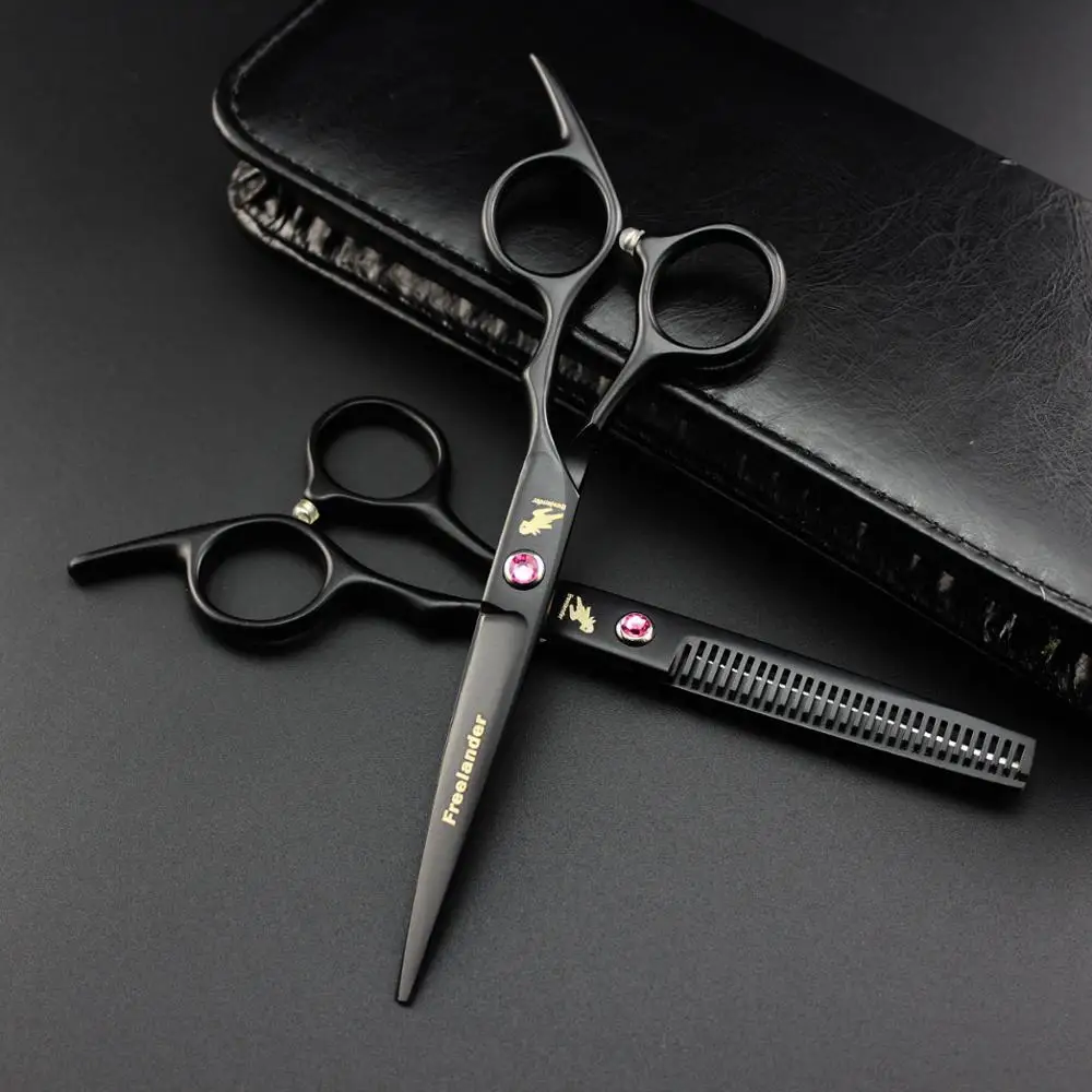 

6.0 inch black New Professional Hairdressers Hair Scissors Japan 440C Barber Big Cutting Scissors Thinning Shears Hair Clipper