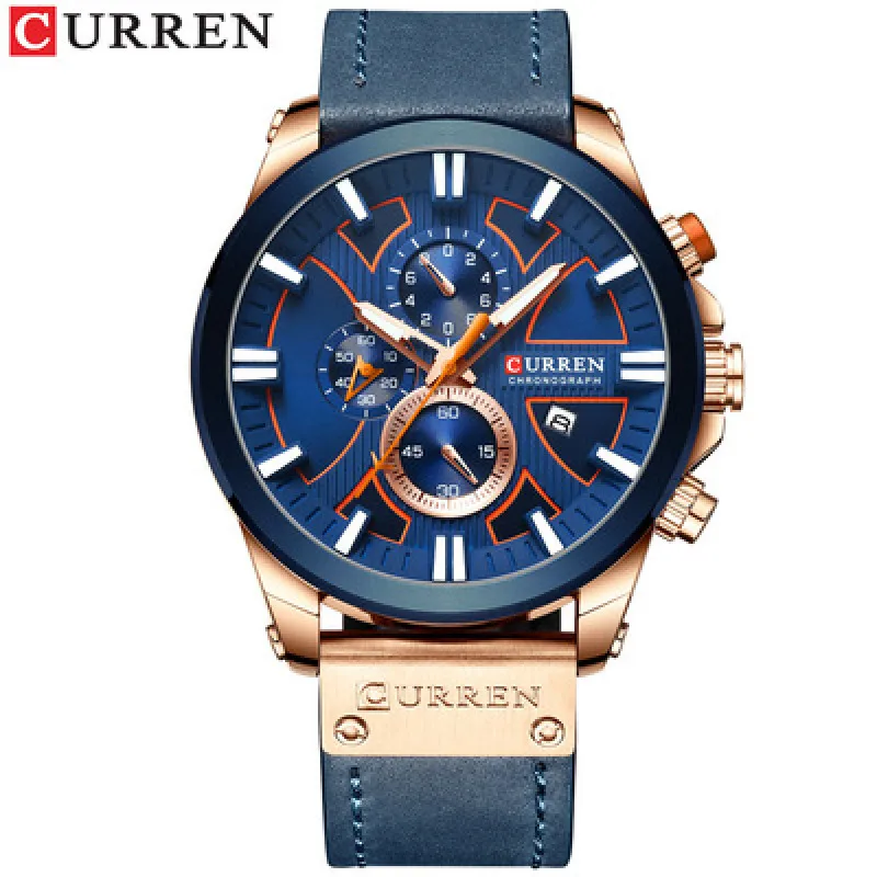 

CURREN Men Watch Leather Brand Luxury Quartz Clock Fashion Chronograph Wristwatch Male Sport Military 8346 Relogio Masculino