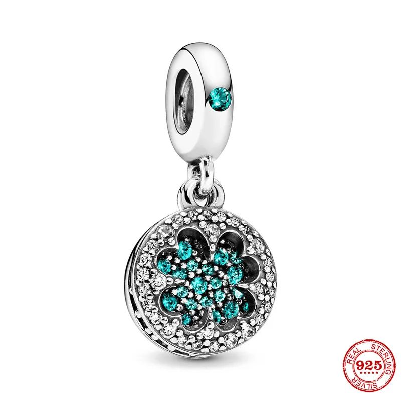Новая Оригинальная серебряная подвеска Клевер на удачу с четырьмя листьями