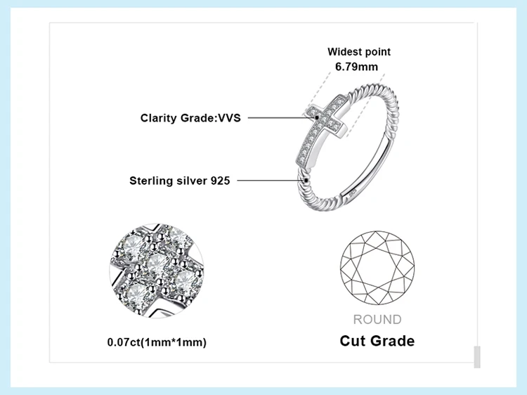 Jewelrypalace крест круглый фианит мира себе кольцо для Для женщин Jewelry Настоящее стерлингового серебра 925 модные женские туфли ювелирные изделия