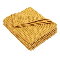 waffle muslin summer bedspread on the bed sofa leisure towel blankets soft warm plaid throw blanket bed covers single breathable