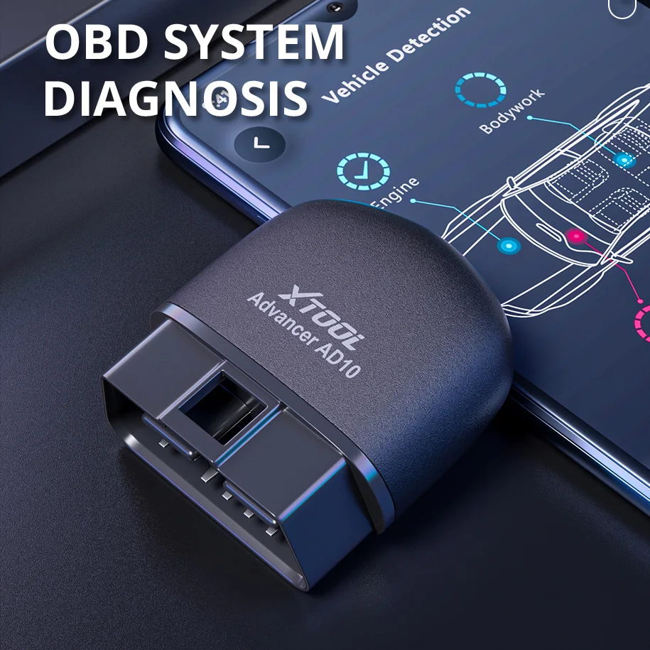 OBD2 XTOOL AD10 EOBD2 мини ELM327 полный OBD 2 сканер HUD двигателя 4 система для Android IOS автомобиля