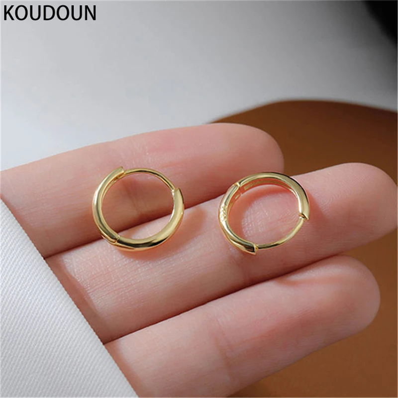 

KOUDOUN Copper Jewelry Earrings Small Hoop Earrings for Women Fashion Korean Female Silver Earrings Jewelry Girls Plain