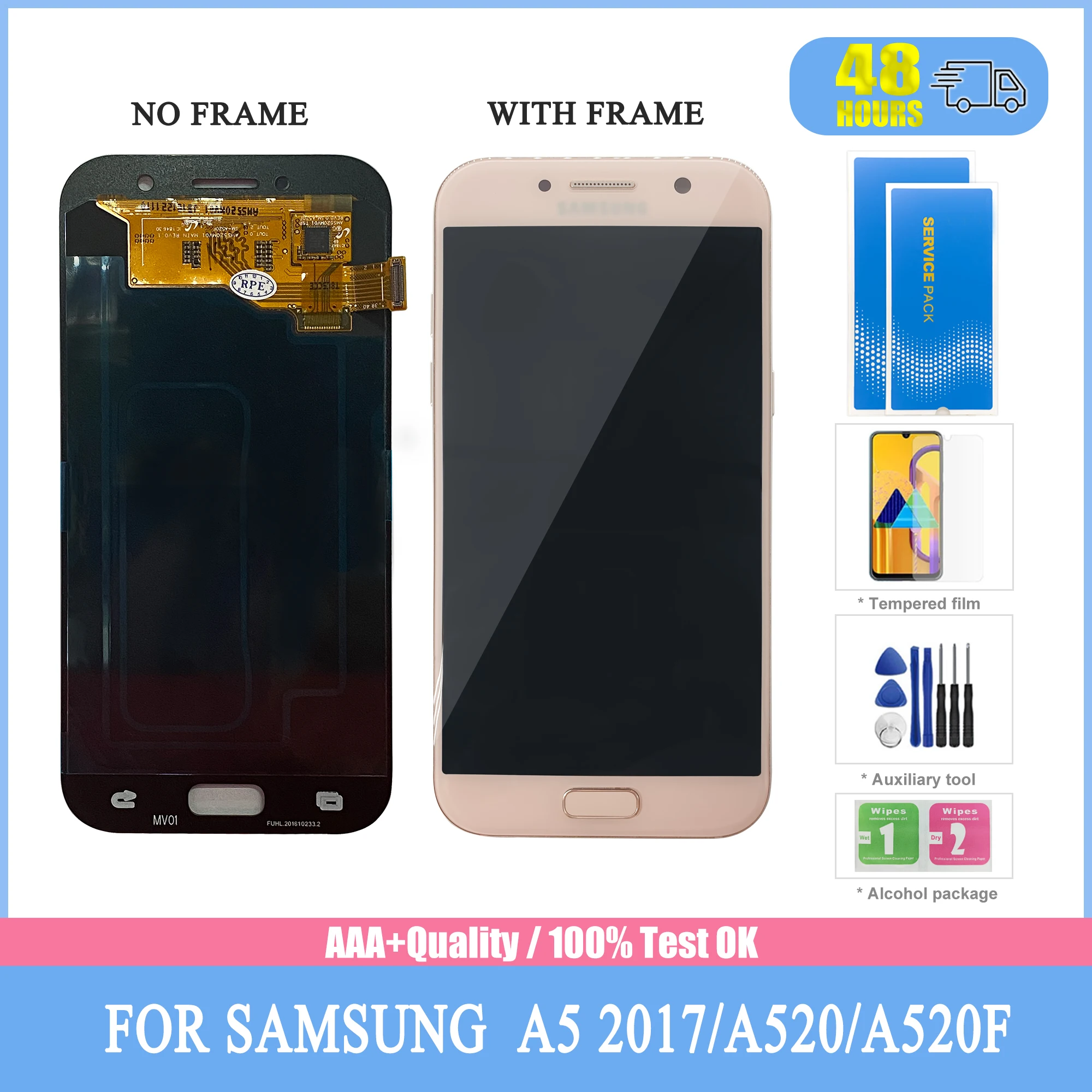 

5,2 ''Original LCD for SAMSUNG Galaxy A5 2017 A520 A520F SM-A520F AMOLED Display mit Rahmen Touch Screen Digitizer Reparatur tei