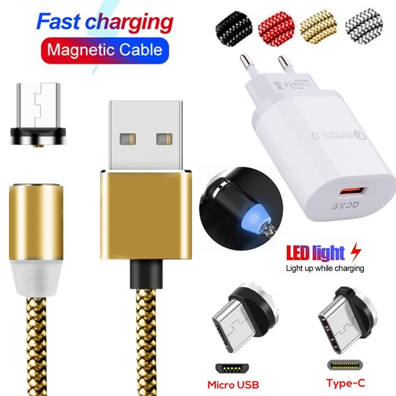 Магнитный usb кабель QC 3 0 для быстрой зарядки LG HTC SONY Xiaomi MI 9 se 8 A1 F1 CC9E A2 A3 Lite Redmi note 7 6