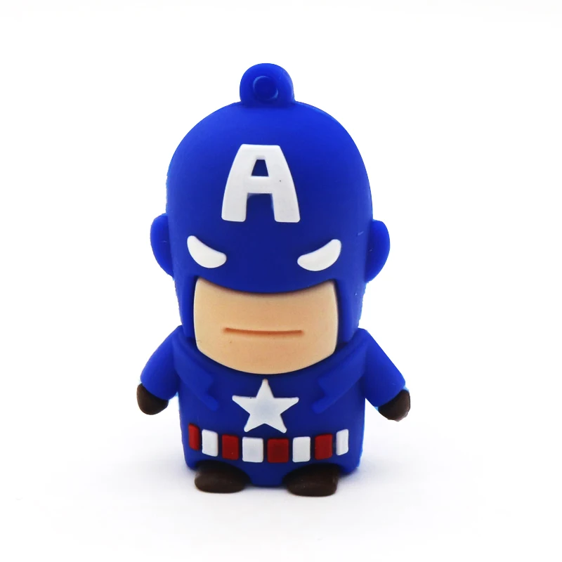 captain Мультяшный USB флеш-накопитель, Супер герои, флеш-накопитель, 32 ГБ, 64 ГБ, Бэтмен/Супермен, USB флеш-накопитель, 16 ГБ, 8 ГБ, 4 Гб, карта памяти, флешка, u-диск - Цвет: captain