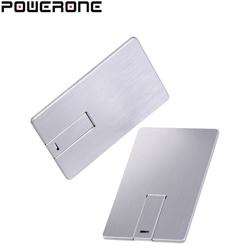 POWERONE USB флэш-накопитель 4 ГБ 8 16 32 64 металлическая карта Pendrive бизнес-подарок Usb