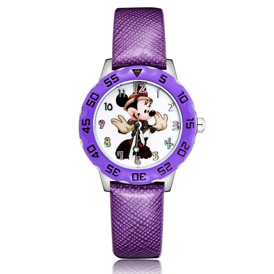 

Children's Cute Cartoon Style Student Boy Girl Leather Strap Quartz Wrist Watches JM17