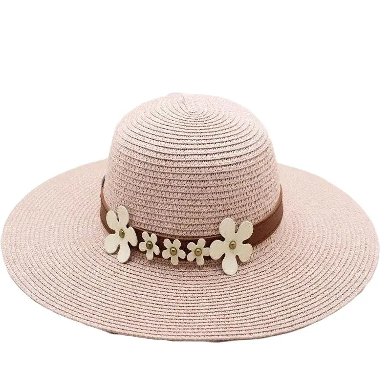 Шляпа женская Соломенная с широкими полями Панама С Круглым Верхом из рафии
