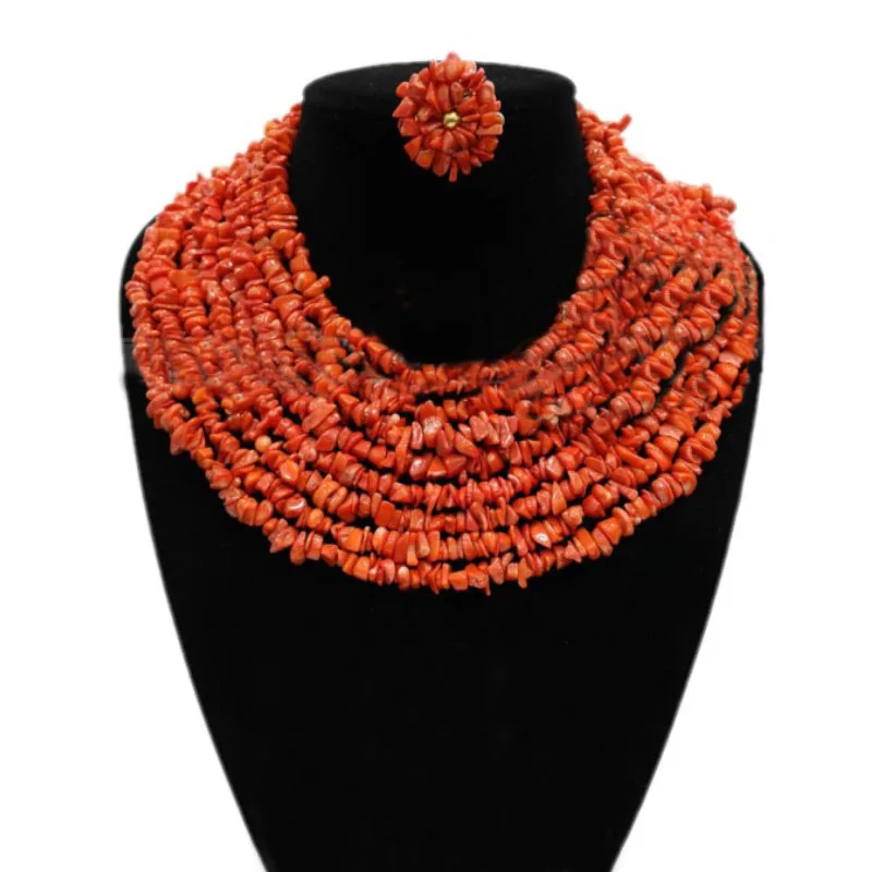 Dudo африканские бусины Оранжевый Оригинальное украшение с коралловыми бусинами