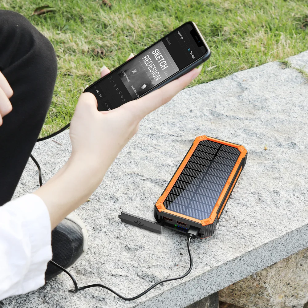 

Wireless Power Bank with Floodlight 20000mAh PD Fast Charging Solar Power Bank Solar Rechargeable Outdoor Camping Led Lamp