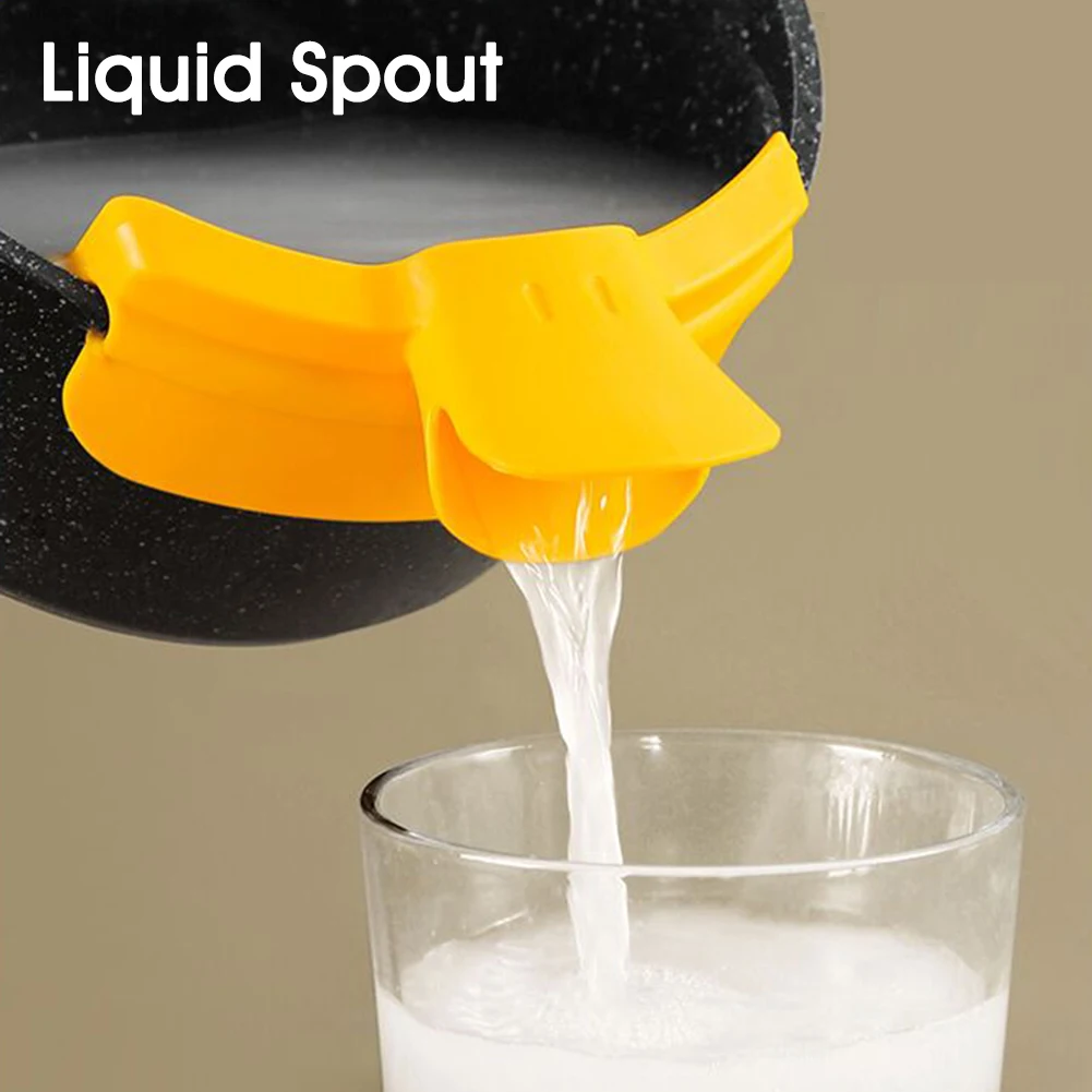 

Kitchen Anti-spill Funnel Silicone Pour Soup Funnel for Pots Pans Bowls Jars Water Deflector Kitchen Gadgets Tools