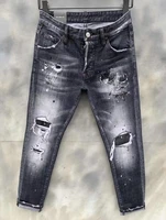 genuine dsquared2 classic retro motorcycle womenmen jeans italian fashion brand jogging jeans 9121