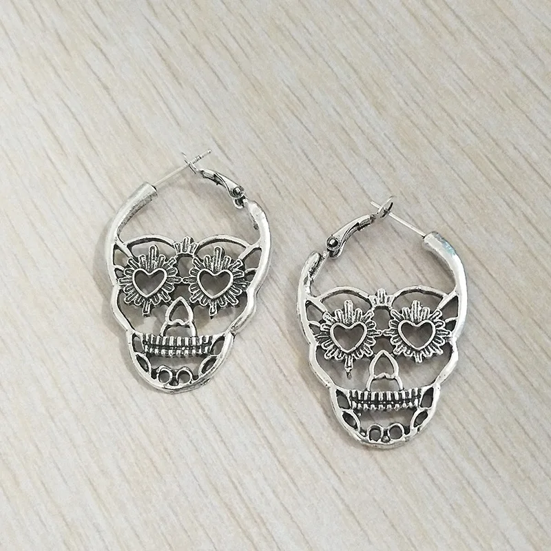 Новинка серьги в стиле ретро с черепом головой призрака из сплава симметричные