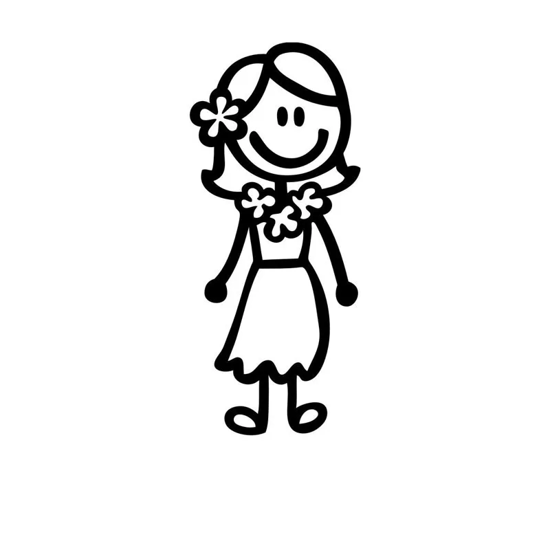 Наклейки для автомобиля в стиле моды с изображением гавайских стик-фигур, семейных мультяшных персонажей, мотоциклов, защитой от солнца и водонепроницаемым материалом из ПВХ размером 20 см * 15 см.