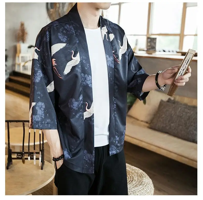 Японское кимоно кардиган для мужчин haori yukata мужской самурайский костюм одежда