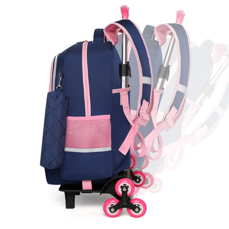 SUN EIGHT NEW Wheeled Bags School bag for girls Backpack Children trolley mochila mochilas