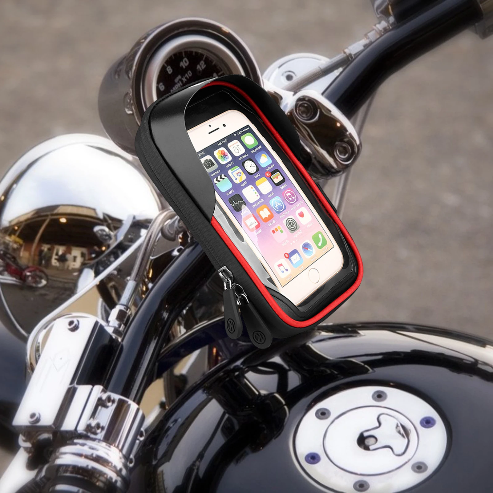 

Motorcycle Frame Front Tube Bag Portable Waterproof Practical Touch Screen Phone Holder Handlebar Cell Mobile Phone Clip Stand