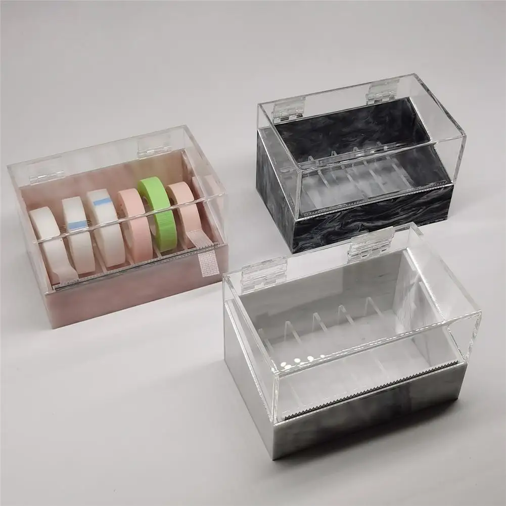 

AcrylicTape Dispenser Dust-proof Storage Boxstainless Steel Serrations Tape Storage Box False Eyelash Tape Tool Tape Cutter