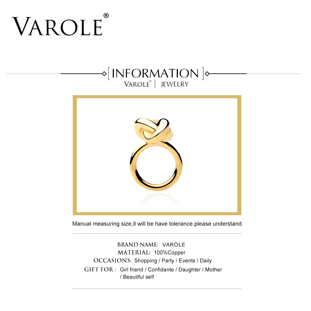 Модное кольцо VAROLE с завязками в Форме Знака бесконечности дизайнерские