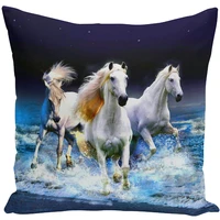 throw pillow bts case 45x45 animal print war white horse cushion cover sets for chair sofa decorative home farmhouse decor