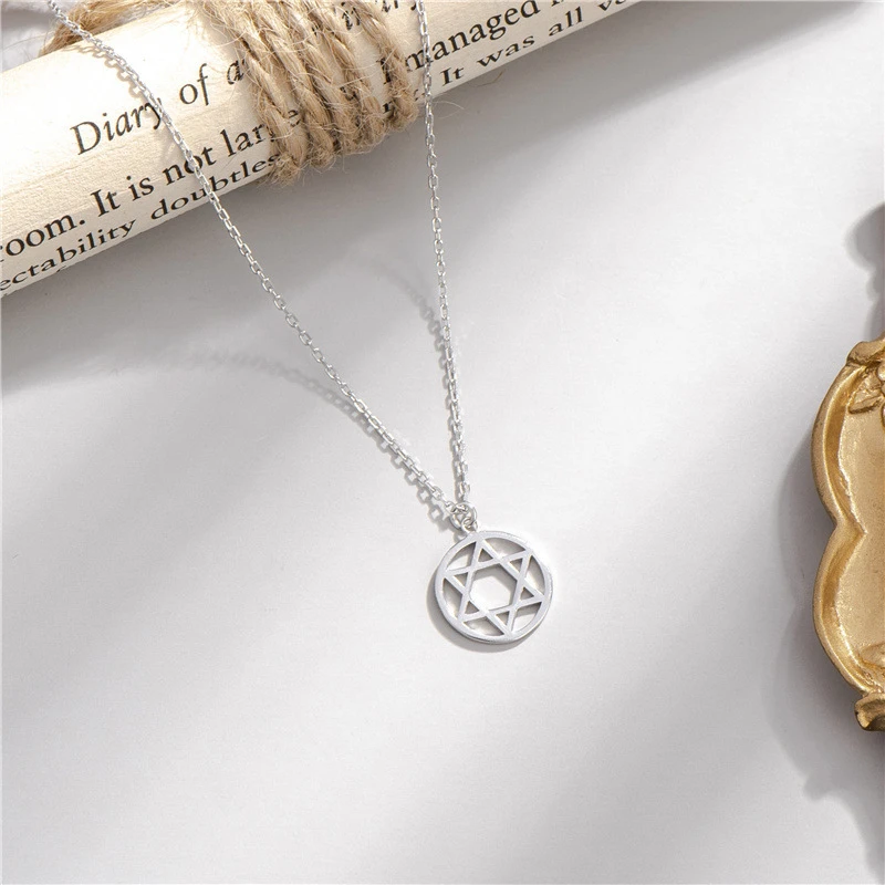 

Sodrov 925 Sterling Silver Necklace Pendant For Women Classic Six Pointed Star Necklace High Quality Silver 925 Jewelry Pendant