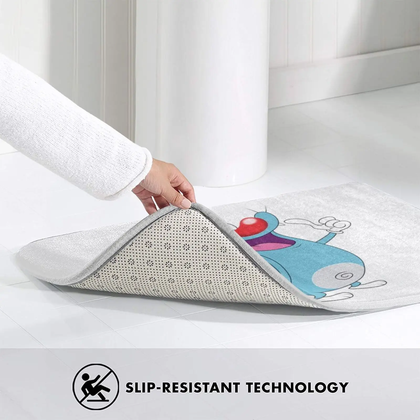 Огги и тараканы кот серия коврик ковер противоскользящий спальня входная дверь телевизор включен.