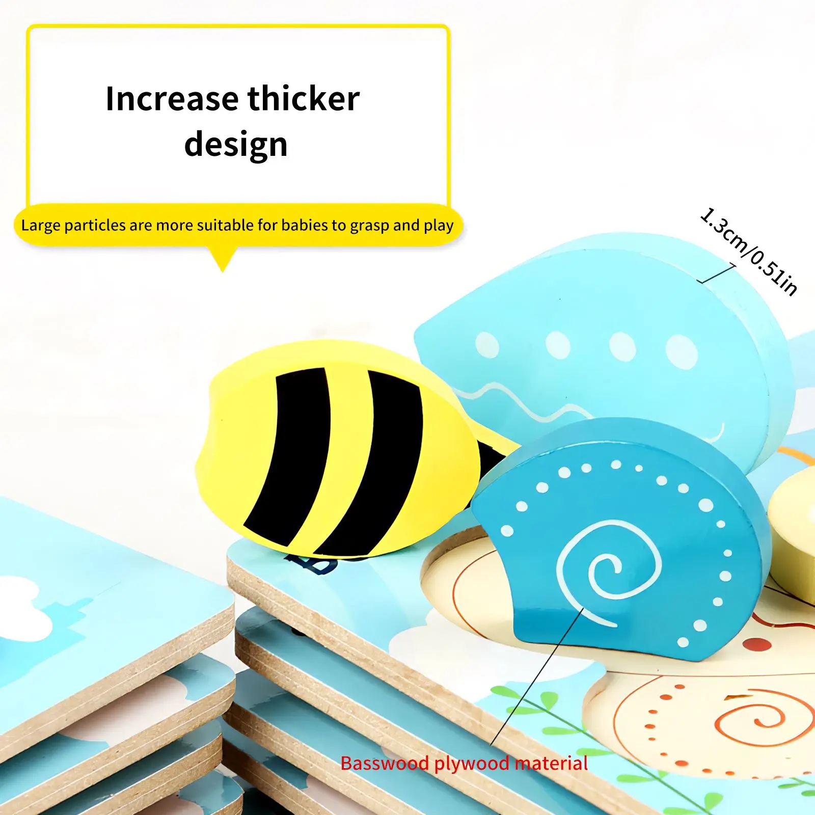 

High Quality Colorful Wooden Puzzles Educational Cartoon Animals Early Learning Cognition Intelligence for Children Puzzle Toys
