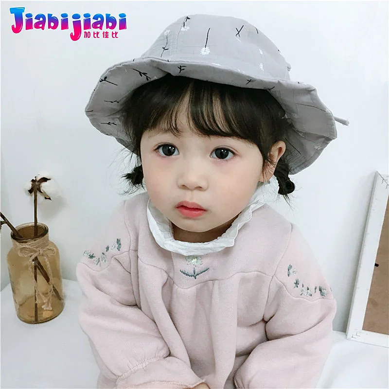 Toddler Bucket Hat Spring Summer Baby Children Binaural Flowers Sunshade Preschool Boys Girl Fisherman Beach 1-4 Old | Аксессуары для