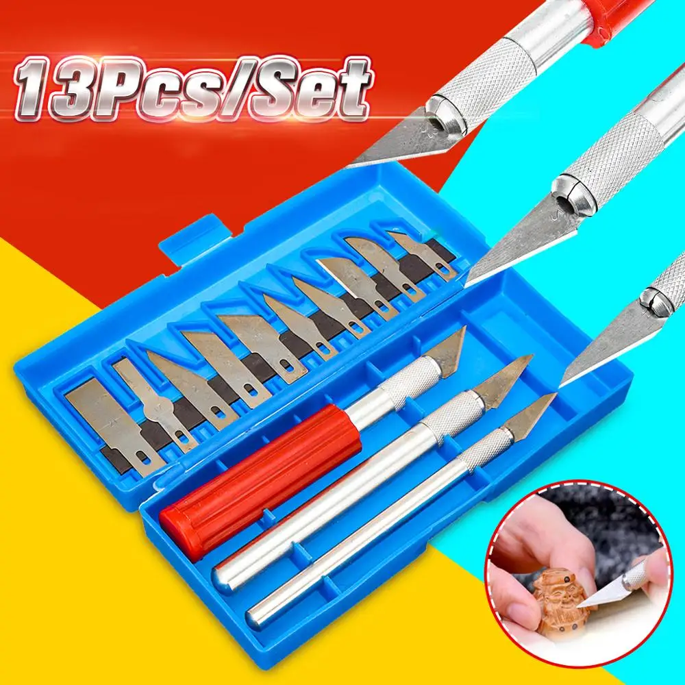 

13Pcs/Set Craft Knives Pen Engraving Carving Blades Wood Cutter Repair Hand