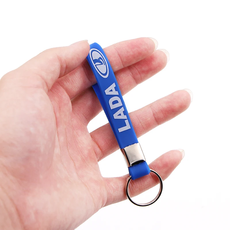 

Car Styling Bright Silicone Car Keychain Keyring Rings Car Logo for Lada Niva Kalina Priora Granta Largus Vaz Samara