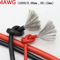 1m 4awg ultra soft silicone wire insulated high temperature flexible heat resistant lighting line electronic copper cable line