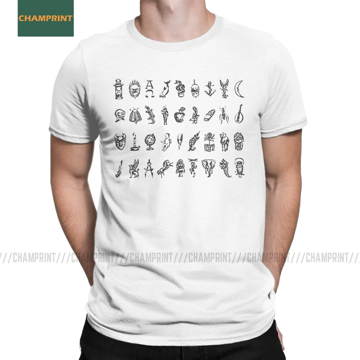 Мужские футболки с алетным изображением золотого компаса Ридера символов из