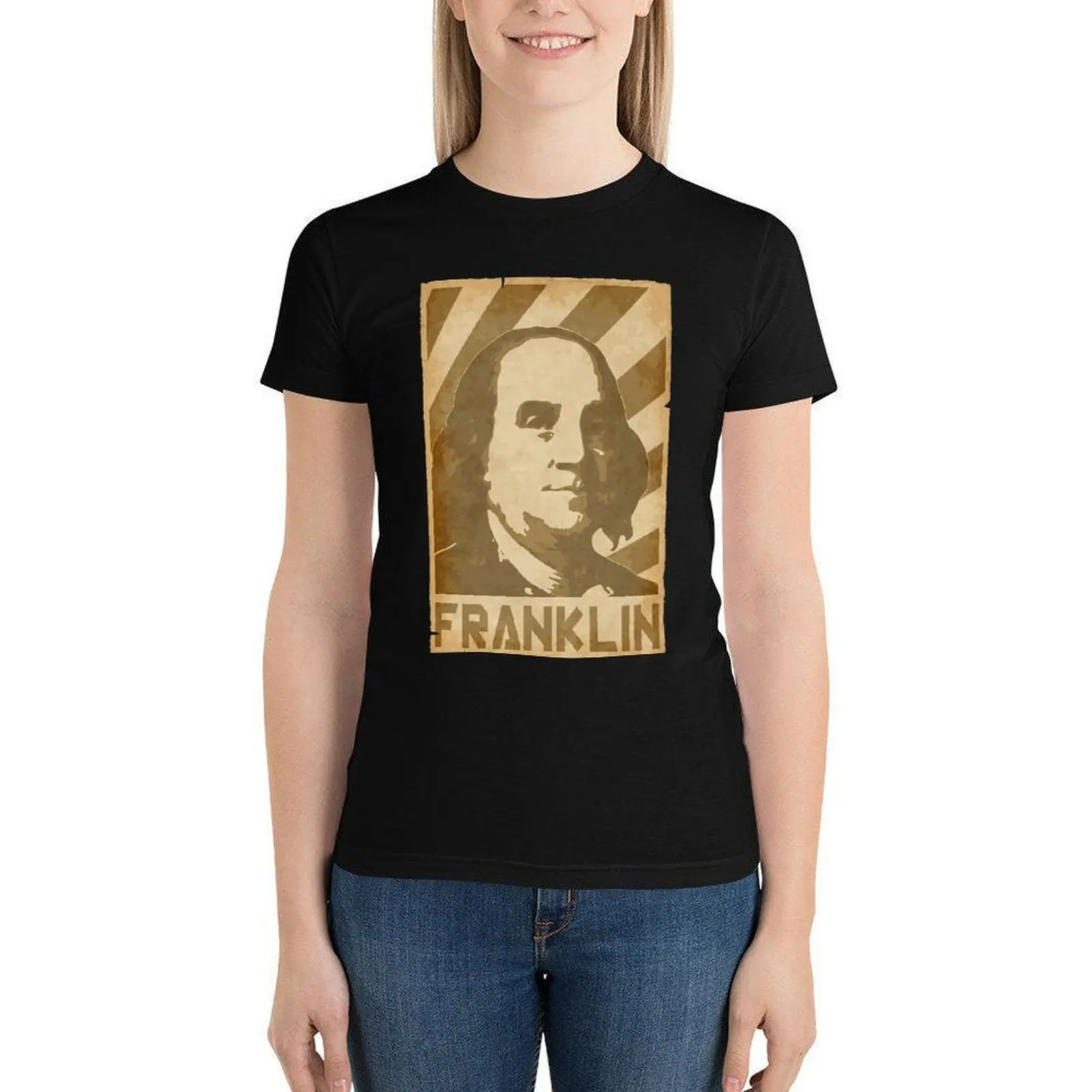 

President T Shirt Cotton Street Wear T-Shirt Short Sleeve Print O Neck Trendy Lady Tshirt XL