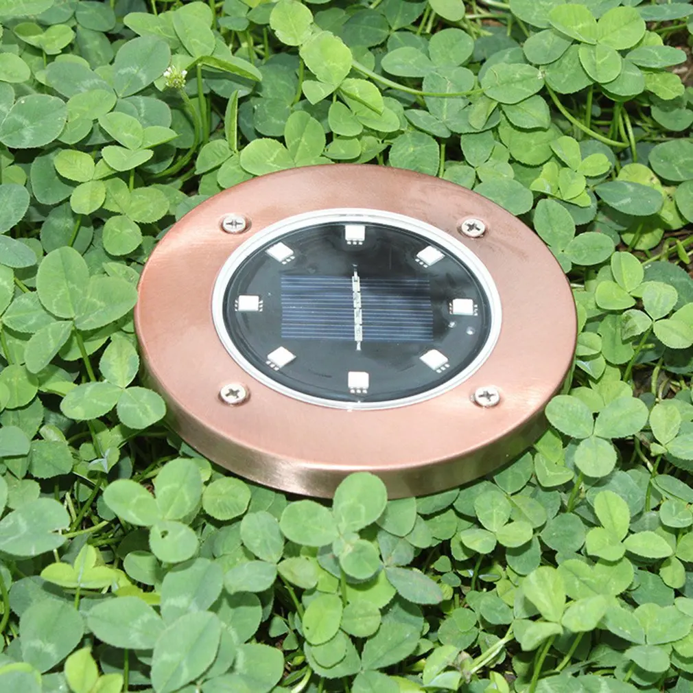 Водонепроницаемый Бронзовый подземный светильник на солнечной батарее 8