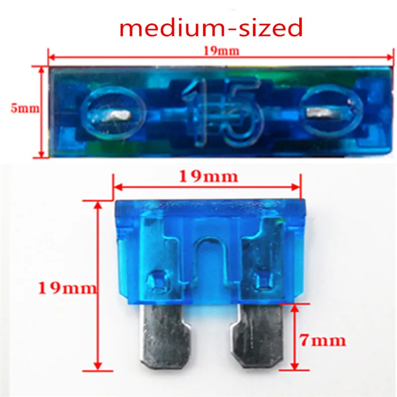 50 шт. Гибридный предохранитель среднего размера Автомобильная страховочная