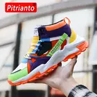 Кроссовки мужские высокие, дышащие сетчатые, на платформе, модная спортивная обувь, яркие, в стиле хип-хоп, на осень