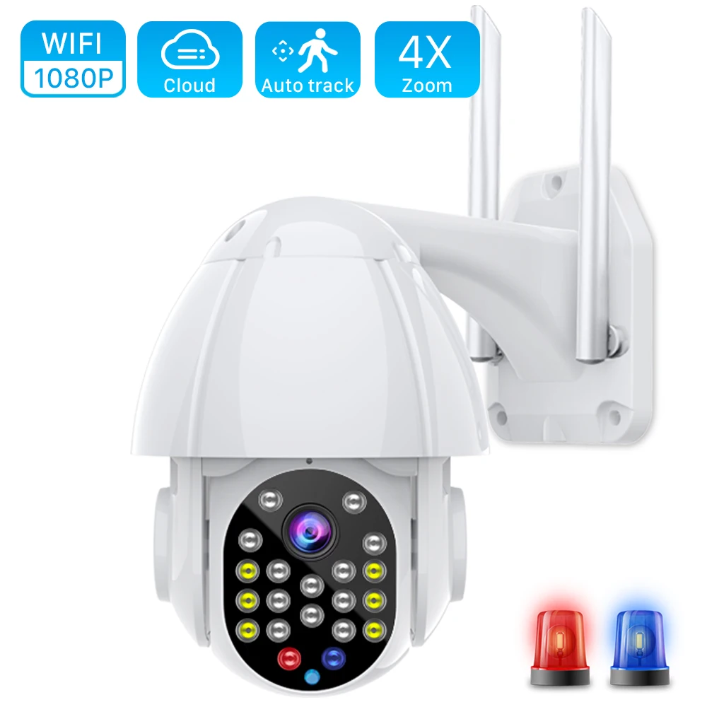

Cloud 1080P Outdoor Wifi PTZ IP camera 2MP Auto Tracking Siren Alarm Speed Dome Camera Outdoor Security CCTV Camera YCC365 App