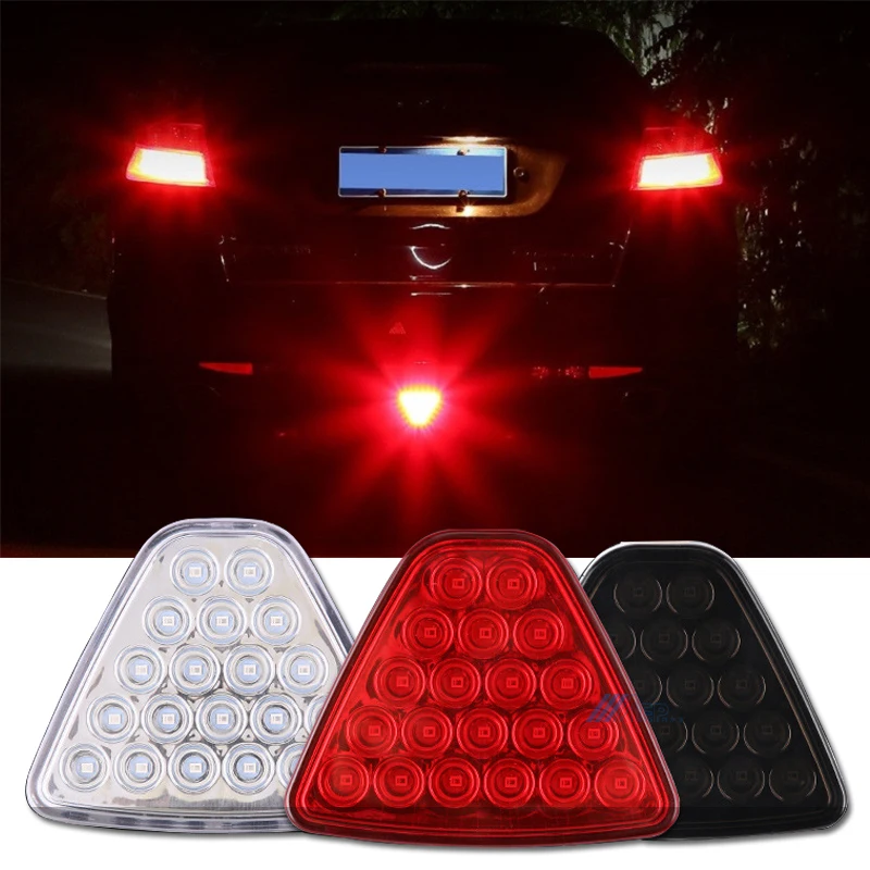 Universal Auto F1 Style 12V Tail Light 20 LEDs Brake Stop Reversing Warning Light Flash Strobe Light triangle Car Tail Light