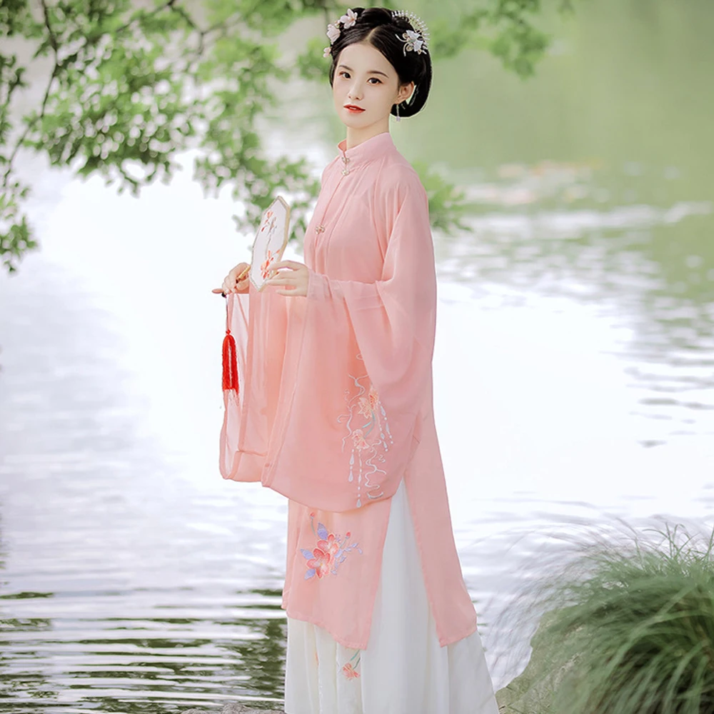 Hanfu Women Chinese Traditional Pink Dress Dance Costume Cosplay Fairy Vintage Dresses Plus Size Skirts Femme |