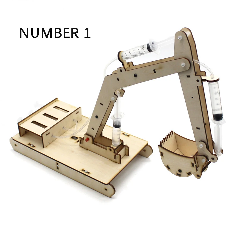 Деревянная гидравлическая модель экскаватора детские игрушки развитие интереса