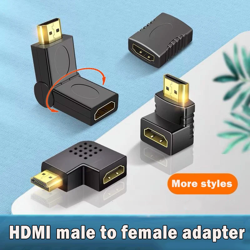 Адаптер HDMI HD «Папа-мама», угловой преобразователь на 360 градусов, L-образный плоский удлинитель для настенных телевизоров, PS5, Nintendo Switch, ноутбуков, Xbox Адаптер HDMI HD «Папа-мама», угловой преобразователь на 360 градусов, L-образный плоский удлинитель для настенных телевизоров, PS5, Nintendo Switch, ноутбуков, Xbox