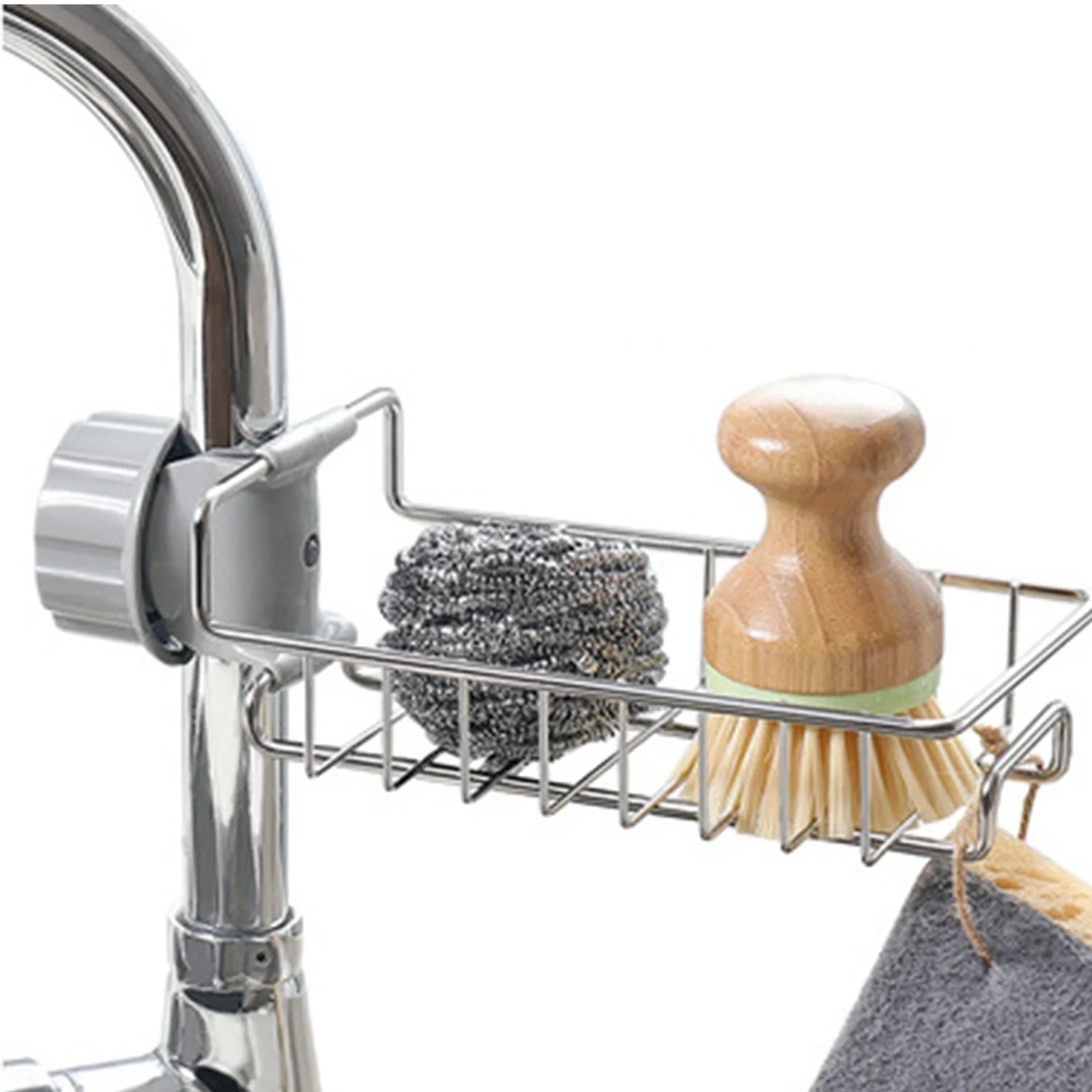 

Kitchen Accessiores Stainless Steel Faucet Storage Racks Sink Rag Sponge Draining Rack Kitchen Bathroom Storage Holders Shelves